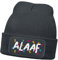 MoonWorks® Herren Beanie Patch Strickmütze mit Spruch Aufdruck Fasching Karneval Lustig Mütze Männer Dunkelgrau Unisize