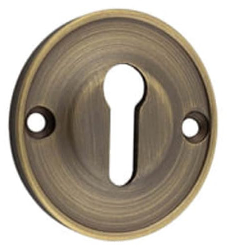 40mm Antique Brass Standard Keyway Escutcheon for Luxury Homes - Solid Brass Key Hole Cover