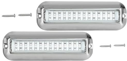 Guangyu 2 Stk 42 LEDs Boots Unterwasser LED Leuchten, Marine LED Leuchten Bootsnavigationslicht, wasserdichte IP68 Edelstahl Boot-Deckleuchten,boot Hecklicht, Heck Fischlichter Blau