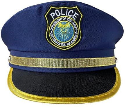 Generisch Kinder-Polizisten-Mütze,Polizisten-Mütze für Kinder,Cop-Hut für - Cooles Polizistenkostüm, verstellbares Design, Rollenspielspielzeug,Unsere -Polizistenmütze ist das perfekte Accessoire f