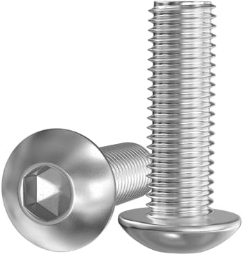 GUEEYUAW 20 Piezas Tornillo de Cabeza Redonda M8 x 12 mm, Acero Inoxidable 304 A2 V2A Tornillos Hexagonales Interiores