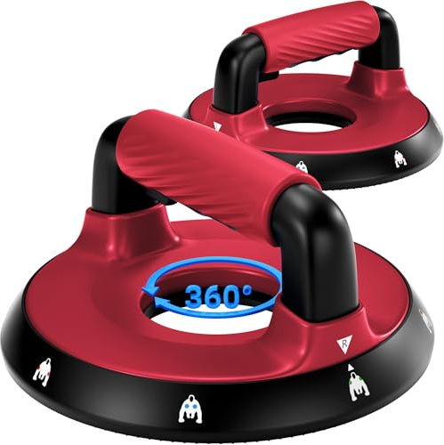 360° Adjustable Push-Up Handles, Rotatable & Positionable Push up Stands | For Upper Body Training, Non-Slip Fitness Parallettes Bars for Chest, Back, Shoulders, Removable Silicone Handles