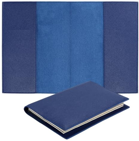 PH PandaHall Buchumschlag Aus PU Leder 33.7x23cm Große Marineblaue Rechteckige Buchschutzhülle Nachfüllbar Für A5 Notizbücher Reisetagebücher Skizzenbücher Journale Und Scrapbooking Alben 1 Stück