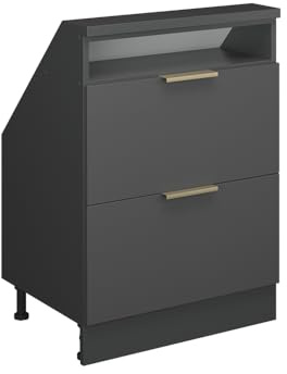 Vicco Dachschrägenschrank Rion, Anthrazit-Gold/Anthrazit