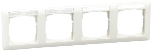 Gira 109427 Abdeckrahmen 4-fach beschriftbar, waagrecht, Reinweiß seidenmatt