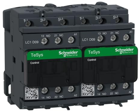 Schneider Electric TeSys Deca reversing contactor,3P(3NO),AC-3,=440V 9A,48V AC coil,LC2D09E7