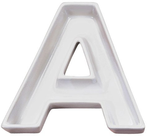 Ivy Lane Design Keramik-Schale, Buchstabe A, Weiß