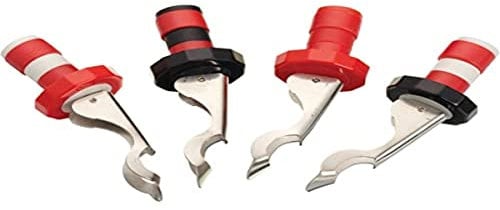 KitchenCraft - Bouchons de Bouteille Réutilisables avec Ouvre-Bouteille Intégré, Plastique / Acier Inoxydable, Lot de 4