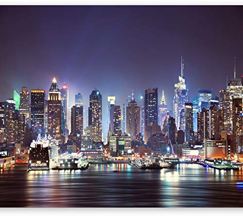 Wallpaper - Wall Mural 300x210 cm Non-Woven Premium Art Print Fleece Wall Mural Decoration Poster Picture Design Modern NYC City New York d-B-0034-a-b