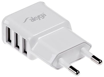 Akyga AK-CH-05 Steckdosen Ladegerät mit 3X USB anschluss 5V/3.1A/15W weiß