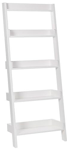 Libreria a scala 4 ripiani legno noce scaffale inclinato moderno contemporaneo