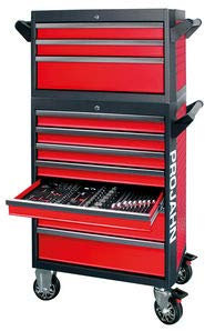 Werkstattwagen Galaxy + Werkstattwagenaufsatz Galaxy + Dosenhalter + Papierrollenhalter Rot/Anthrazit VE: 1