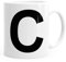 MoonWorks Kaffee-Tasse Buchstaben Buchstabe Arial Bold glänzend Kaffeetasse Teetasse Keramiktasse C weiß Unisize
