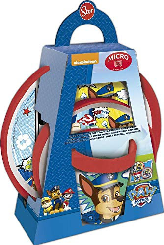 Stor8412497189816Premium Antideslizante Vajilla 3-Piezas Juego, Patrulla Canina Cómic