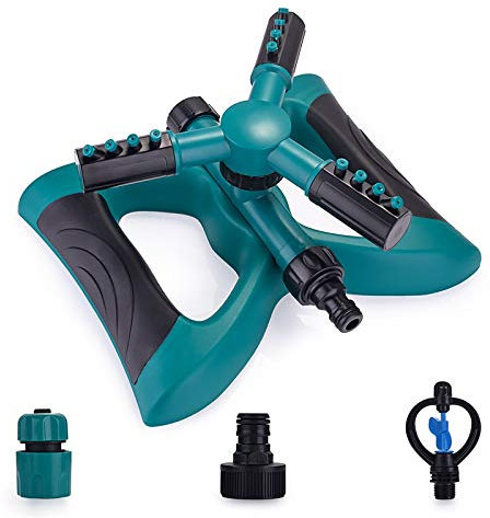 Surhomic Rasensprenger, 360 ° 3-Arm Drehbar Garten Wasser System, Rasensprenger Bewässerungssystem Automatisches DREI-Düsenköpfe Garten Sprinkler System für Rasen, Pflanzen, Blumen, Gemüse