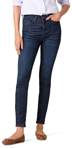 Amazon Essentials Damen Skinny-Jeans mit Hohem Bund - Auslaufmodell, Dunkle Waschung, 44 Lang