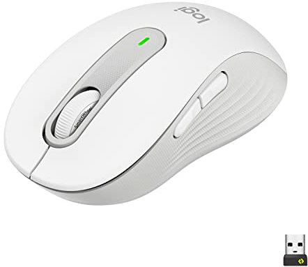Logitech Signature M650 L for Business, Souris sans Fil pour Les Mains de Grande Taille, Logi Bolt, Bluetooth, SmartWheel - Blanc