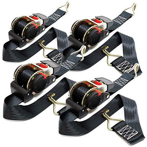Cinghia di ancoraggio a cricchetto Set 4 cinghie di fissaggio 3 m x 50mm 750 daN