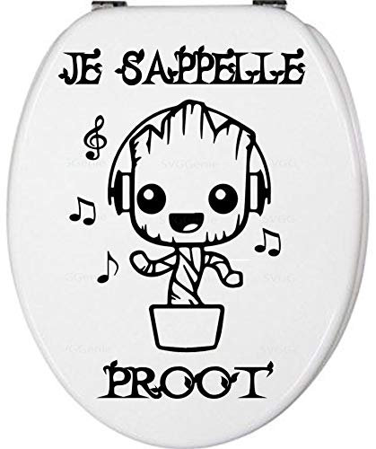 Sticker Fun Abattant toilette GROOT 4 - Vinyl brillant couleur au choix