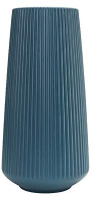 Roadoor YSoutstripdu Vase à fleurs nordiques en plastique pour bouquets séchés Décoration de bureau à domicile Bleu