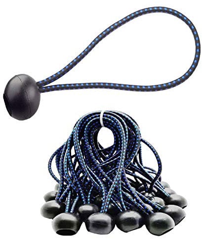 QH Bungee Cord Ball, 30Pcs Tarp Bungee Ball 6 Inch Elastic Rope Ties tarpaulin ties Down Cord for Banner Tarpaulins Pavilions Tents Cargo Holding Wire and Hoses