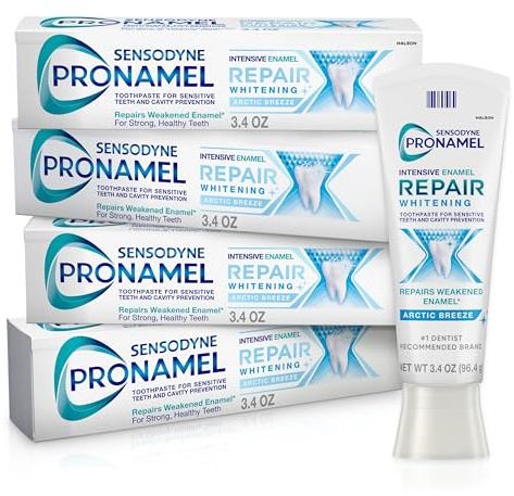 Sensodyne Pronamel Intensive Enamel Repair Toothpaste for Sensitive Teeth and Cavity Protection, Whitening Toothpaste to Strengthen Enamel, Arctic Breeze - 3.4 Ounces x 4