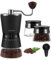 Vzaahu Manuelle Kaffeemühle mit Edelstahl-Kegelfräser, schwarzer Fels-Textur, 15 einstellbare Einstellungen, 70 g, großer Hopper, Handgewürzmühle für Aeropress Drip Coffee Espresso French