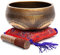 Tibetisches Klangschalen-Set, einfach zu spielen, authentisch, handgefertigt für Meditation, Klangchakra, Yoga, Heilung, 10,2 cm, von Himalayan Bazaar (Braun und Kastanienbraun)