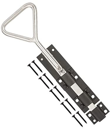 TERF® Heavy Duty Bow Handle Bolt 300mm (12 inch) Including Fixing Screw Bow Handle Drop Down Bolts Use for Garage Door Garden Gate Lock Shed - Pack of 1