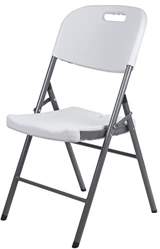Green Blue GB375 Klappstuhl Catering Stuhl Gartenstuhl Esszimmerstuhl Campingstuhl Klappbar max. 250kg, 88x50x45cm für den Innen- und Außenbereich (1, Weiß/grau, 88 x 50 x 45 cm)