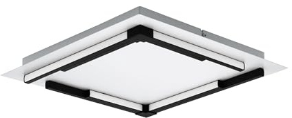 EGLO LED Deckenlampe Zampote, quadratische Deckenleuchte | dimmbare Wandlampe aus Stahl, Aluminium und Kunststoff in Weiß und Schwarz, Lampe Decke für Küche und Flur, warmweiß
