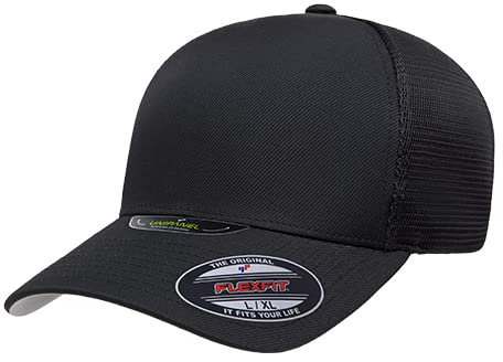 Flexfit Unisex-Erwachsene Melange Unipanel Trucker Cap Baseballkappe, Schwarz, L/XL