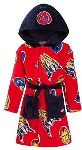 Marvel Avengers Dressing Gown For Boys Super Hero Kids Dress Up Hooded Bath Robe