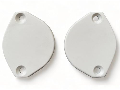 Teletoldo® Abdeckkappen für Markisenrohr PG1 – Packung mit 2 Stück – weiße Oberfläche aus technischem Kunststoff, resistent gegen Sonne und Wasser – vor dem Kauf gut messen