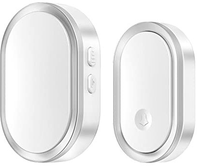 Wireless Doorbell, Waterproof Plug in Door Chime Kit with 36 Chimes 4 Volume Levels LED Flash, Mini Cordless Doorbell Chime for Home, School, Office, 1,000ft Range(Silver)