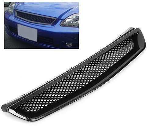 civic kühlergrill,EK Civic Frontgrill, 1999 Civic Bumper, Automotive Grills, Front Hood Grill Grill füR EK JDM Type R Style Fit füR Civic 1999-2000