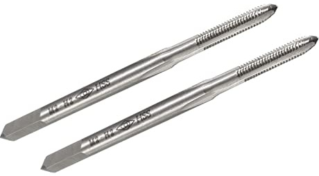 TA-VIGOR M2 x 0.4mm Metric Machine Tap, 3 Straight Flutes Screw Thread Tapping H2 High Speed Steel Threading Machinist Repair DIY Tool 2Pcs