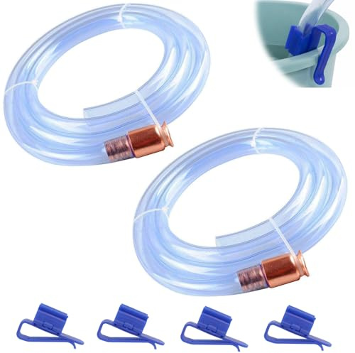 2 Pack 3/4 x 6FT Gas Siphon Hose, Shaker Siphon Pump for Gasoline, Diesel, Fuel & Water Transfer, Upgrade Multi-Purpose Self Priming Hose