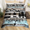 Erosebridal Wohnmobil-Bettbezug im Bauernhaus-Stil, Kingsize-Bett, Happy Camping-Bettwäsche-Set für Jungen, Kinder, Teenager, Camping-Bettbezug, Vintage-Camping, Auto, Scheunentür, Bett-Sets mit 2