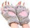 Plüsch Handschuhe Damen Katzenpfoten Handschuhe Fellhandschuhe Thermo Fingerlose Fäustlinge Niedlich Katze Klaue Bärentatze Fingerlose Handschuhe Windstopper Handschuhe Weich Warme Fahrradhandschuhe
