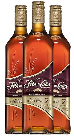 Ron Flor de Caña 7 Años Botella Misil 1 L (Caja de 3 Botella Misil de 1 L)