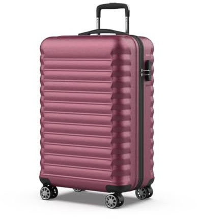 NUMADA - Maleta de Viaje Mediana 18Kg Upfly 24' ABS (63x39,5x26,8cm) con Cierre de Combinación y 4 Ruedas Dobles 360 | Resistente | Ligera | Interior Compartimentado | Burdeos