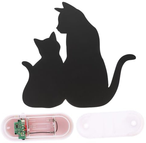 Housoutil Led Katzen Nachtlicht Wandlampe Ton Und Lichtsteuerung Acryl Platte Babyzimmer Nachttischlampe