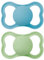 MAM Air Schnuller 6-16 Monate (2er-Set), MAM Schnuller 6-16 Monate für empfindliche und empfindliche Haut, 2-teiliges Set mit Sauger aus Naturkautschuk und Sterilisator-Schnullerhalter, hellblau/grün