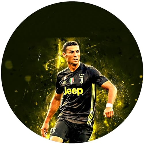 Fussball + Wunschname Tortenaufleger Tortenbild Geburtstag Fondant Ø 20cm RonaldoFussball Nr. 40.