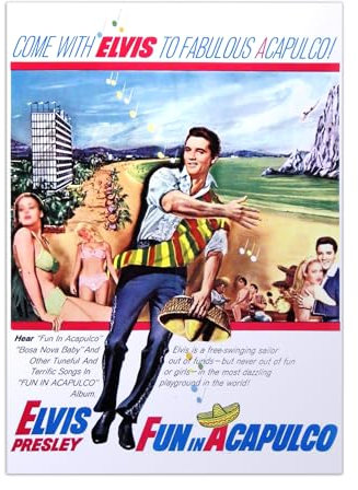 Displate - Poster aus Metal - Wall Art - Elvis Presley - Elvis Movie Posters - Fun In Acapulco - Size M - 32x45cm Matt