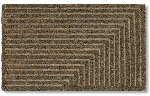 Astra Moderne Fußmatte Haustür - Kokosmatte 45x75cm Streifen grau - rutschfeste Schmutzfangmatte robust - Fussmatte innen - Türmatte Außenbereich überdacht