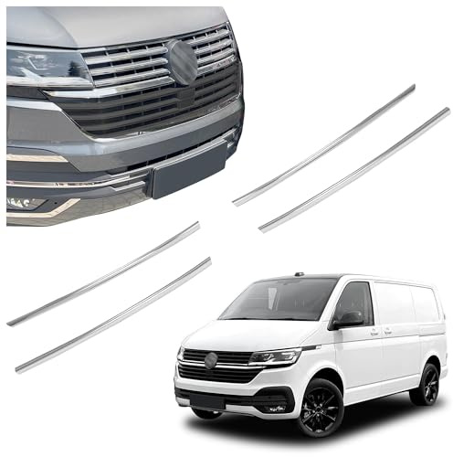 CHROMEMASTER | Kompatibel mit VW T6.1 Transporter 2019-2024 | Leisten für Kühlergrill, Zierblenden, Rostfreier Stahl Poliert | Perfekte Passform; Neues, Attraktives Erscheinungsbild des Fahrzeugs