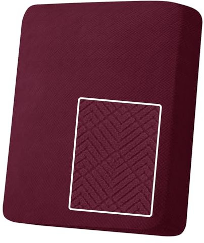 YSTELLAA Stretch Sitzkissenbezug, Sofa Sitzkissenbezug rutschfest, Elastischer Sofa Sitzkissenbezüge, Universal Sitzkissen Bezug Wohnzimmer, Sofaschoner, 1 Sitzer, Rot