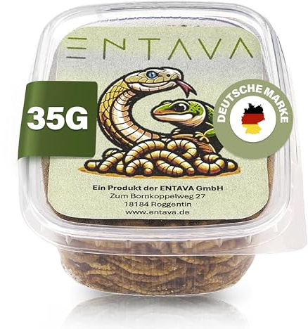 ENTAVA Mehlwürmer getrocknet 35g - Insekten Snack in Premium Qualität, getrocknete Mehlwürmer für Vögel, Fische, Koi, Schildkröten, Nager, Reptilien, Wildvögel, Vogelfutter, Igelfutter
